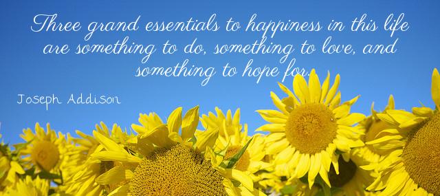 Quotation Joseph Addison Three grand essentials to happiness in this life are something Quotes