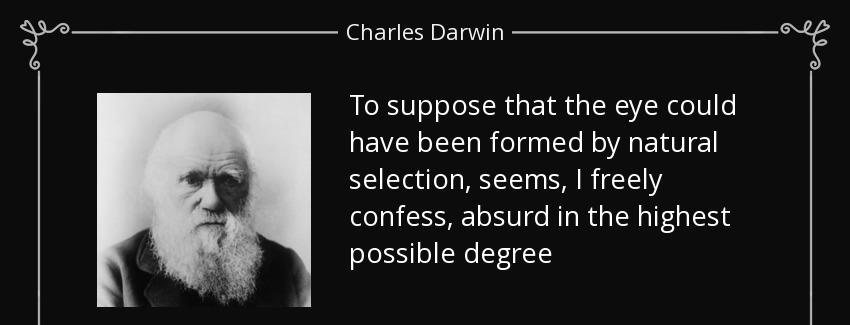 quote to suppose that the eye could have been formed by natural selection seems i freely confess charles darwin Quotes