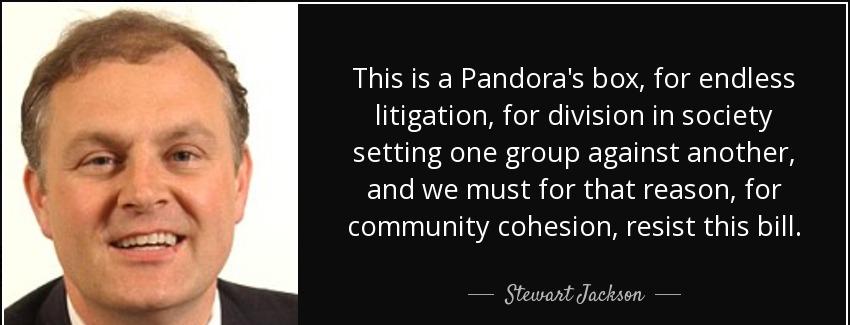 quote this is a pandora s box for endless litigation for division in society setting one group stewart jackson Quotes