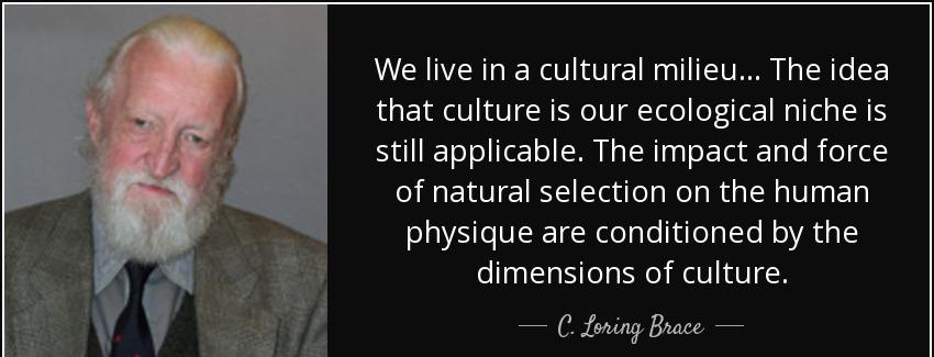 quote we live in a cultural milieu the idea that culture is our ecological niche is still c loring brace Quotes