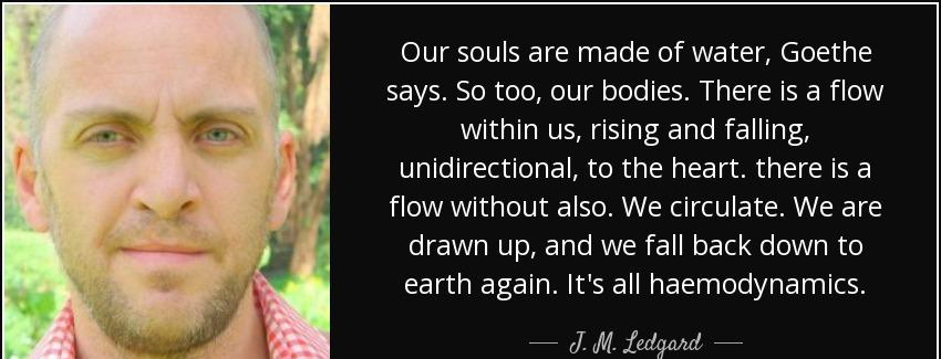 quote our souls are made of water goethe says so too our bodies there is a flow within us j m ledgard Quotes