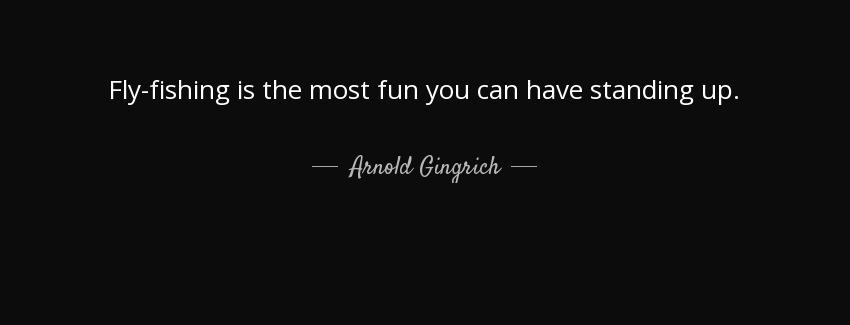 quote fly fishing is the most fun you can have standing up arnold gingrich Quotes