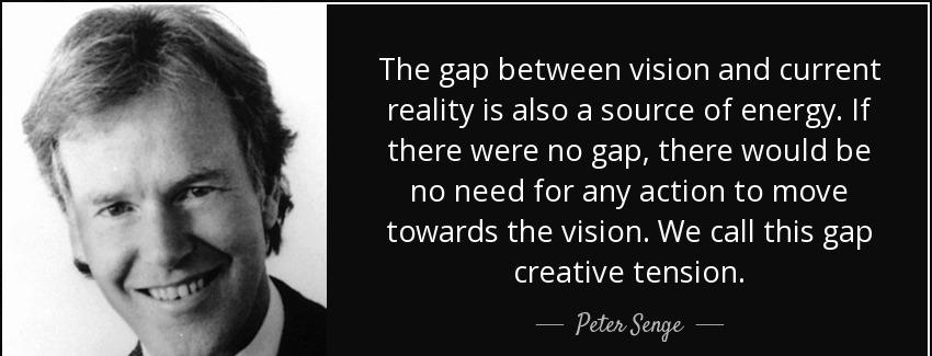 quote the gap between vision and current reality is also a source of energy if there were peter senge Quotes