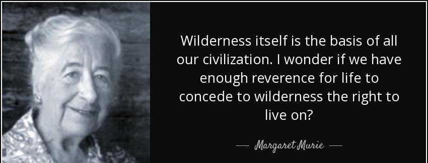 quote wilderness itself is the basis of all our civilization i wonder if we have enough reverence margaret murie Quotes