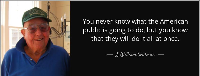 quote you never know what the american public is going to do but you know that they will do l william seidman Quotes