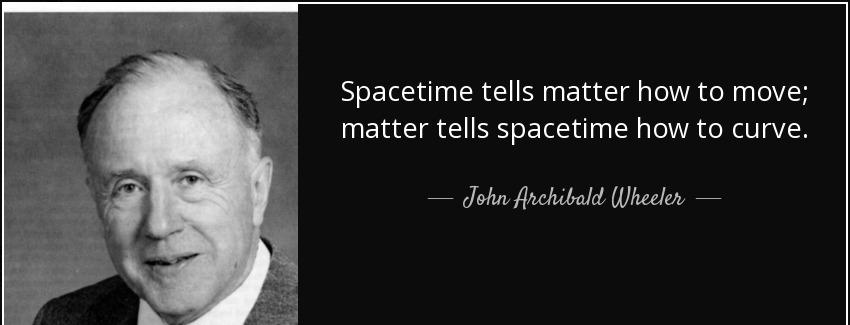 quote spacetime tells matter how to move matter tells spacetime how to curve john archibald wheeler Quotes