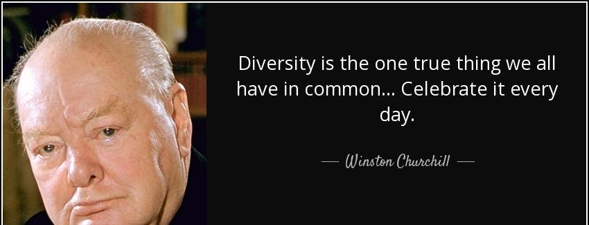 quote diversity is the one true thing we all have in common celebrate it every day winston churchill Quotes