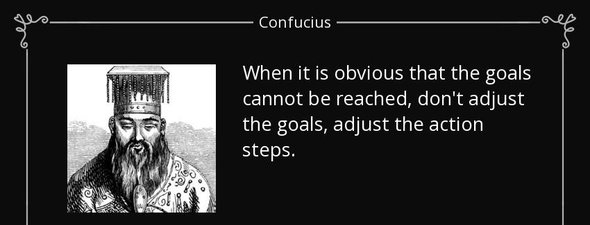 quote when it is obvious that the goals cannot be reached don t adjust the goals adjust the confucius Quotes