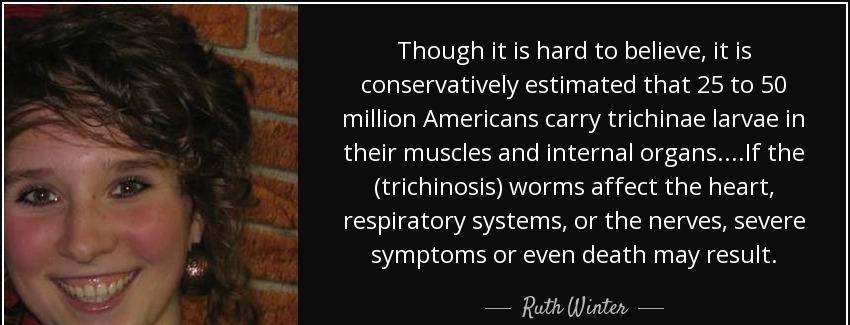 quote though it is hard to believe it is conservatively estimated that 25 to 50 million americans ruth winter Quotes