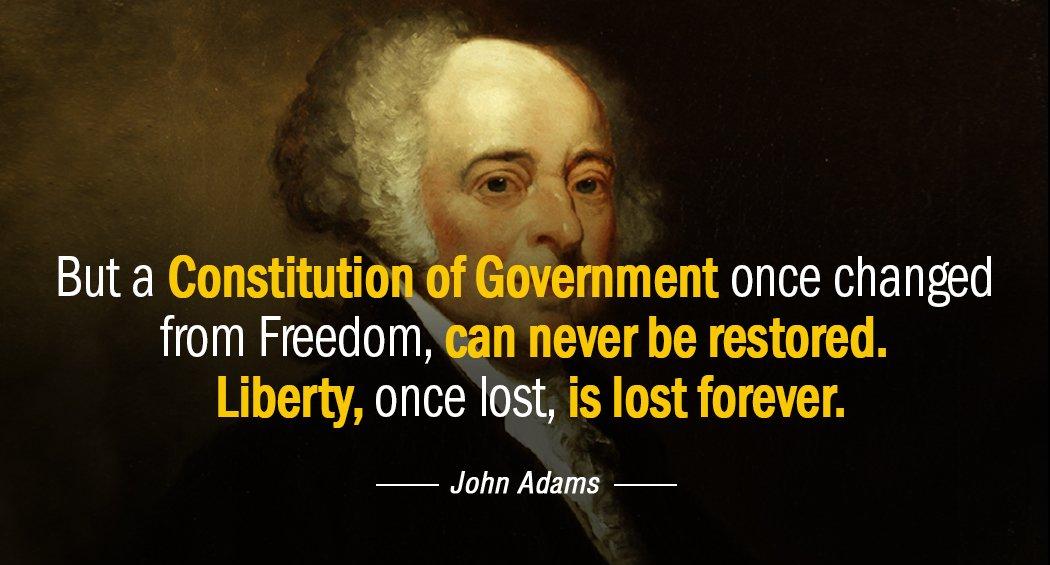 Quotation John Adams But a Constitution of Government once changed from Freedom can Quotes