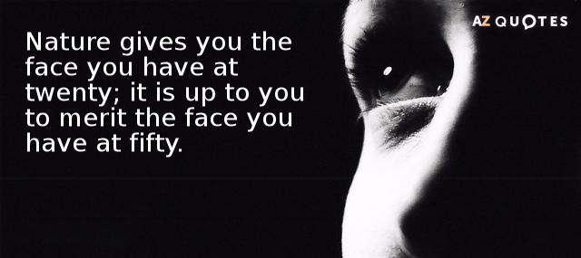 Quotation Coco Chanel Nature gives you the face you have at twenty it Quotes