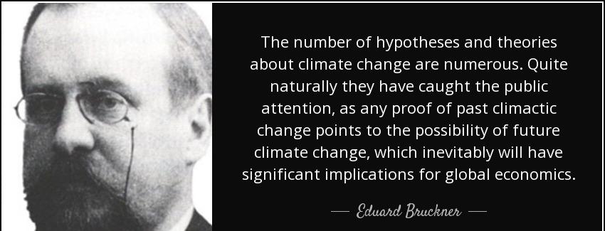 quote the number of hypotheses and theories about climate change are numerous quite naturally eduard bruckner Quotes