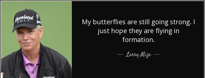 quote my butterflies are still going strong i just hope they are flying in formation larry mize Quotes