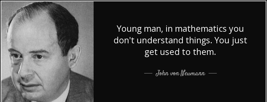 quote young man in mathematics you don t understand things you just get used to them john von neumann Quotes