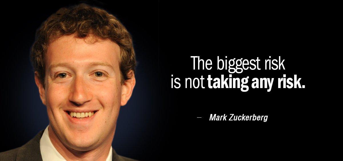 Quotation Mark Zuckerberg The biggest risk is not taking any risk Quotes