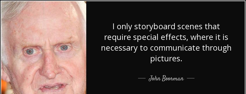 quote i only storyboard scenes that require special effects where it is necessary to communicate john boorman Quotes