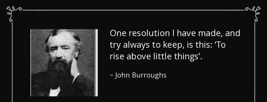 quote one resolution i have made and try always to keep is this to rise above little things john burroughs Quotes