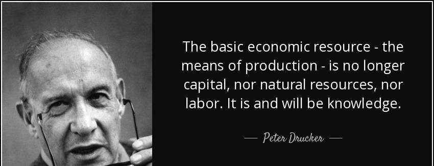 quote the basic economic resource the means of production is no longer capital nor natural peter drucker Quotes