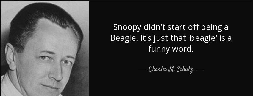 quote snoopy didn t start off being a beagle it s just that beagle is a funny word charles m schulz Quotes