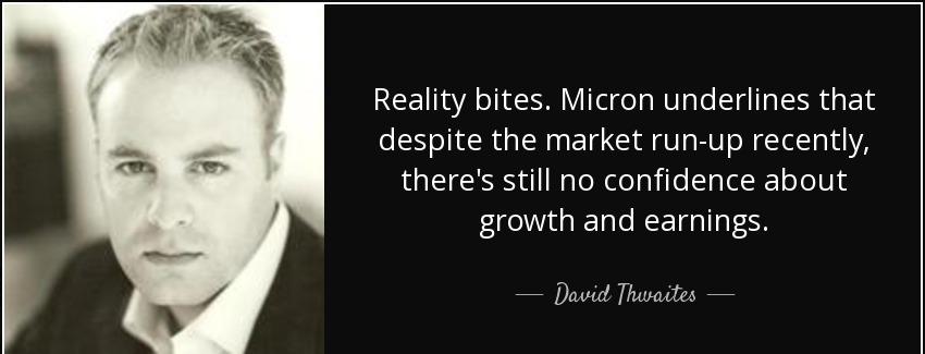 quote reality bites micron underlines that despite the market run up recently there s still david thwaites Quotes