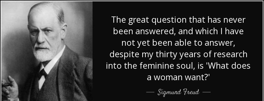 quote the great question that has never been answered and which i have not yet been able to sigmund freud Quotes