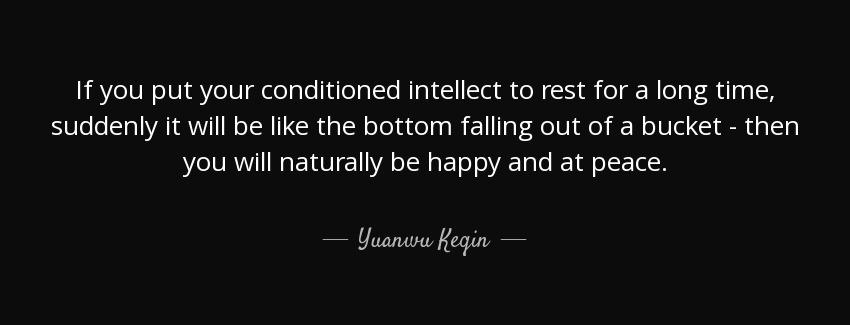 quote if you put your conditioned intellect to rest for a long time suddenly it will be like yuanwu keqin Quotes