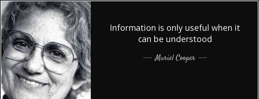 quote information is only useful when it can be understood muriel cooper Quotes