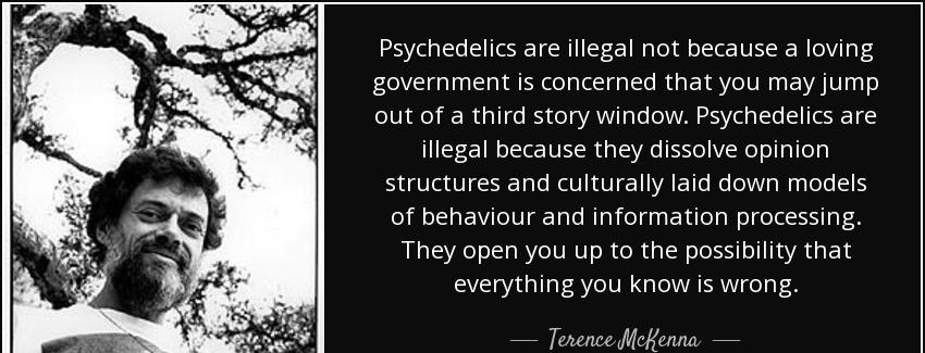 quote psychedelics are illegal not because a loving government is concerned that you may jump terence mckenna Quotes