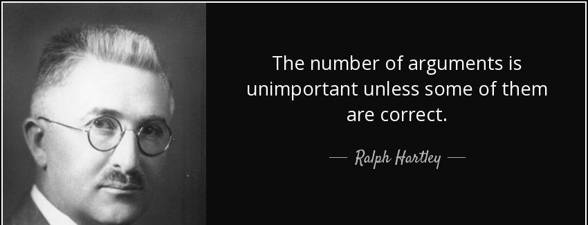 quote the number of arguments is unimportant unless some of them are correct ralph hartley Quotes