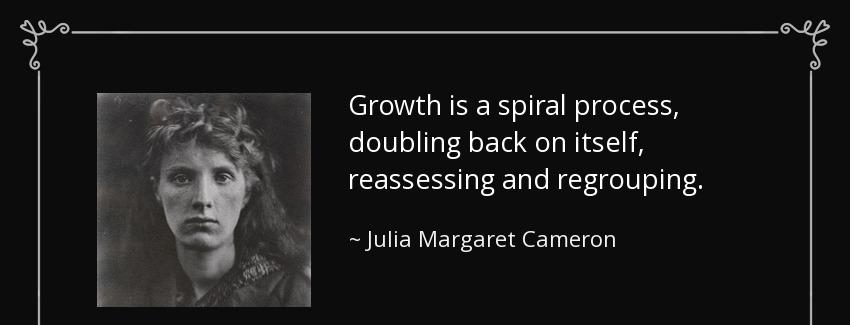 quote growth is a spiral process doubling back on itself reassessing and regrouping julia margaret cameron Quotes