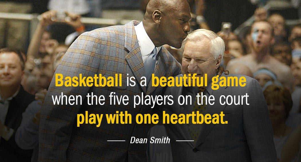Quotation Dean Smith Basketball is a beautiful game when the five players on Quotes