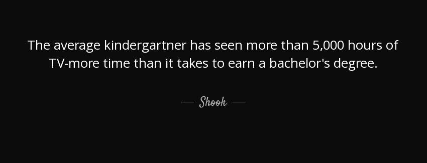 quote the average kindergartner has seen more than 5 000 hours of tv more time than it takes shook Quotes