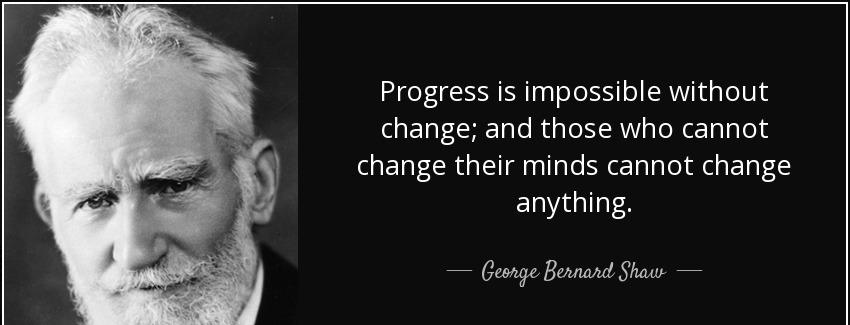 quote progress is impossible without change and those who cannot change their minds cannot george bernard shaw Quotes