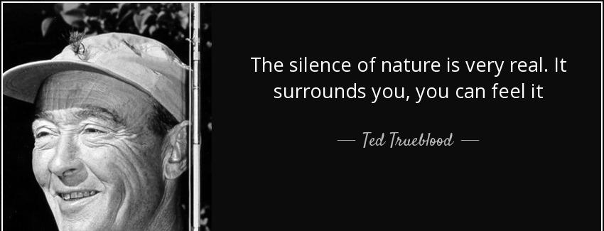 quote the silence of nature is very real it surrounds you you can feel it ted trueblood Quotes
