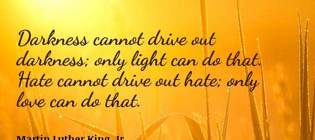 Quotation Martin Luther King Jr Darkness cannot drive out darkness only light can do that Quotes