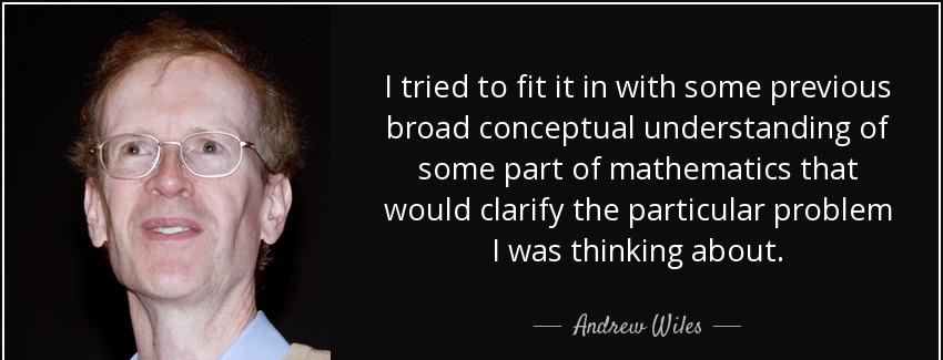 quote i tried to fit it in with some previous broad conceptual understanding of some part andrew wiles Quotes