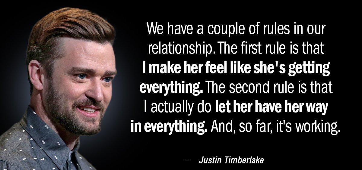 Quotation Justin Timberlake We have a couple of rules in our relationship The Quotes