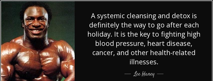 quote a systemic cleansing and detox is definitely the way to go after each holiday it is lee haney Quotes