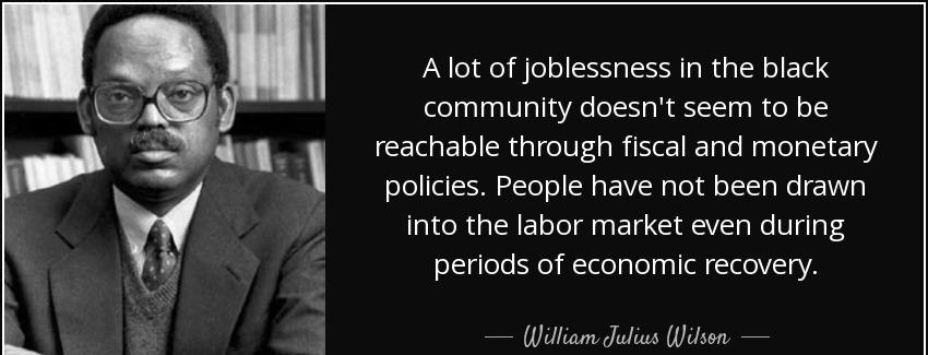 quote a lot of joblessness in the black community doesn t seem to be reachable through fiscal william julius wilson Quotes