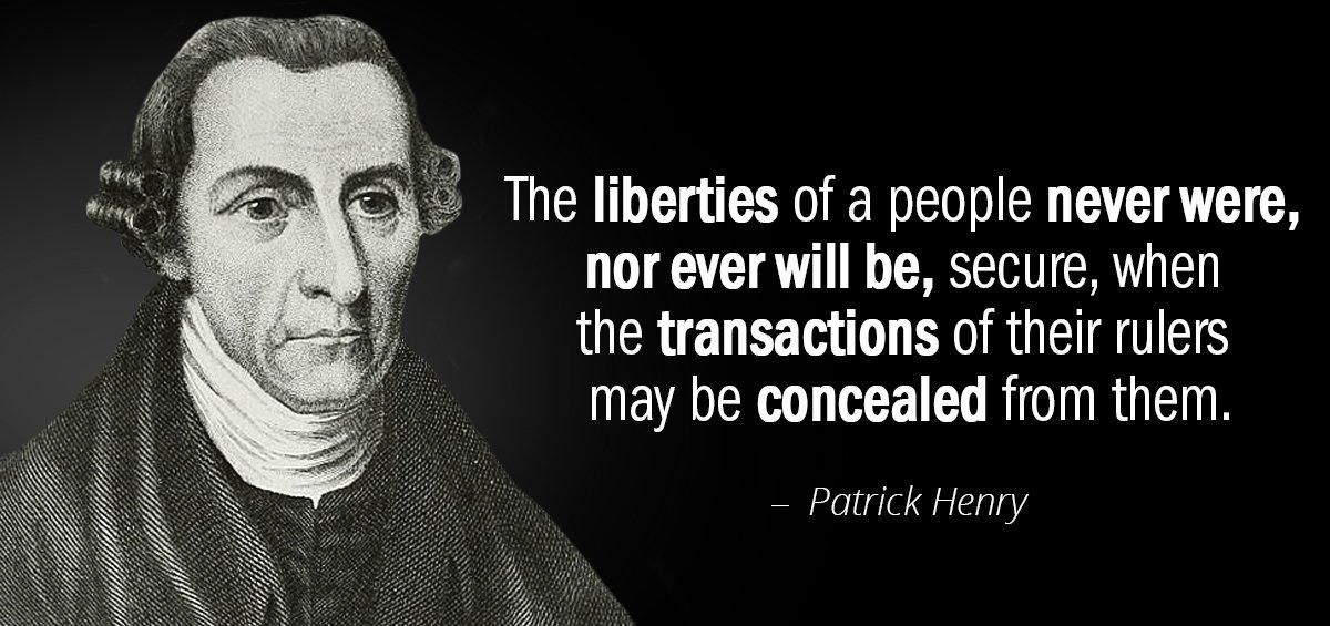 Quotation Patrick Henry The liberties of a people never were nor ever will Quotes
