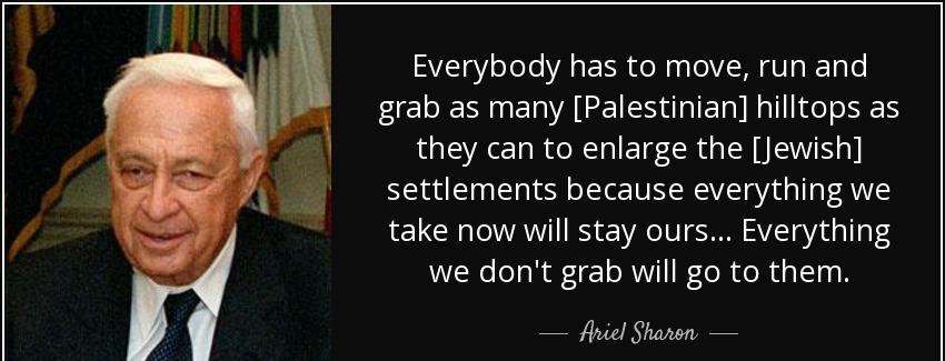 quote everybody has to move run and grab as many palestinian hilltops as they can to enlarge ariel sharon Quotes