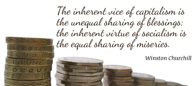Quotation Winston Churchill The inherent vice of capitalism is the unequal sharing of Quotes