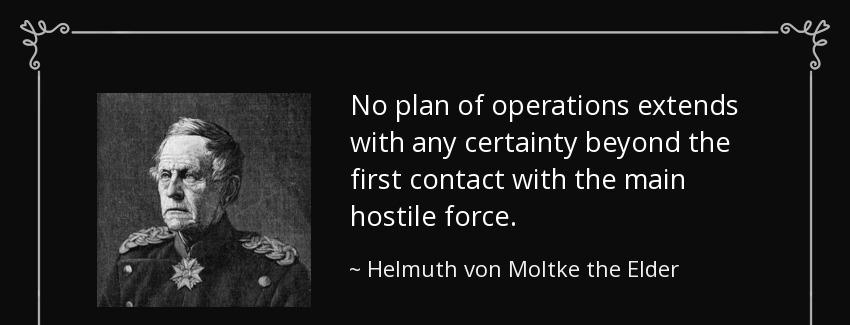 quote no plan of operations extends with any certainty beyond the first contact with the main helmuth von moltke the elder Quotes