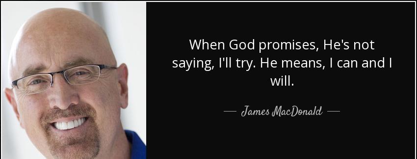 quote when god promises he s not saying i ll try he means i can and i will james macdonald Quotes