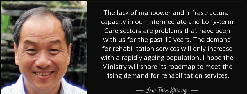 quote the lack of manpower and infrastructural capacity in our intermediate and long term low thia khiang Quotes