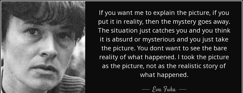 quote if you want me to explain the picture if you put it in reality then the mystery goes eva fuka Quotes