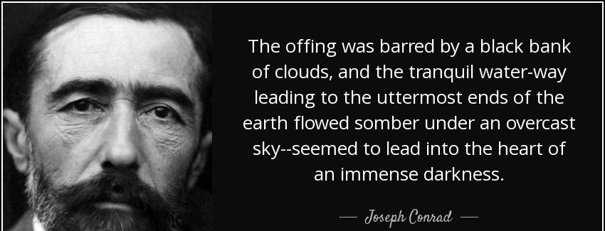 quote the offing was barred by a black bank of clouds and the tranquil water way leading to joseph conrad Quotes