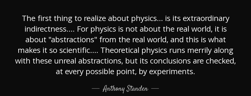 quote the first thing to realize about physics is its extraordinary indirectness for physics anthony standen Quotes