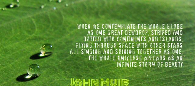 Quotation John Muir When we contemplate the whole globe as one great dewdrop Quotes