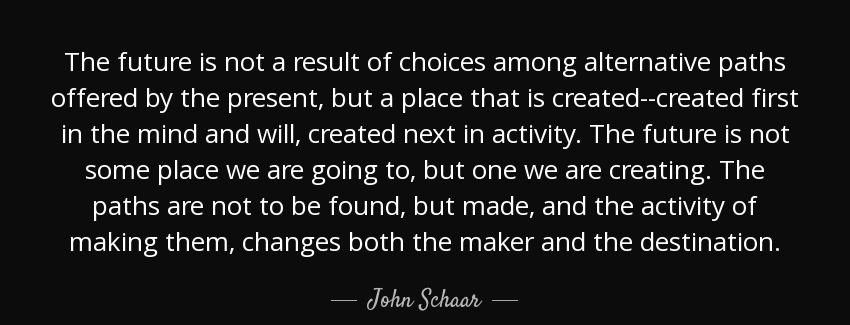 quote the future is not a result of choices among alternative paths offered by the present john schaar Quotes